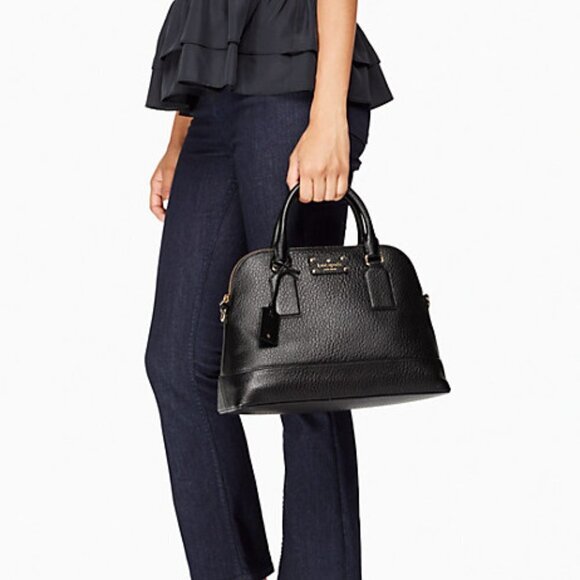 NWT Kate Spade black small leather satchel handbag - Picture 3 of 10